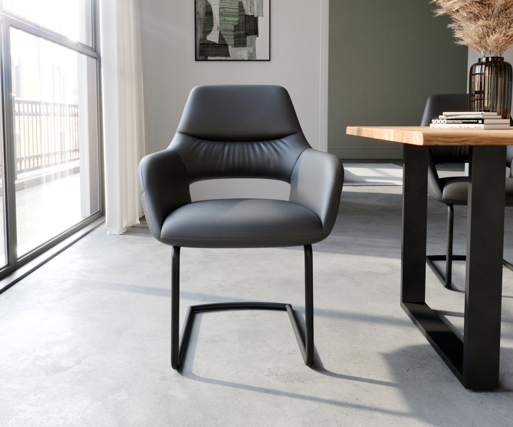 Jídelní židle Yago-Flex konzolová podnož kulatá černá pravá Obrázek