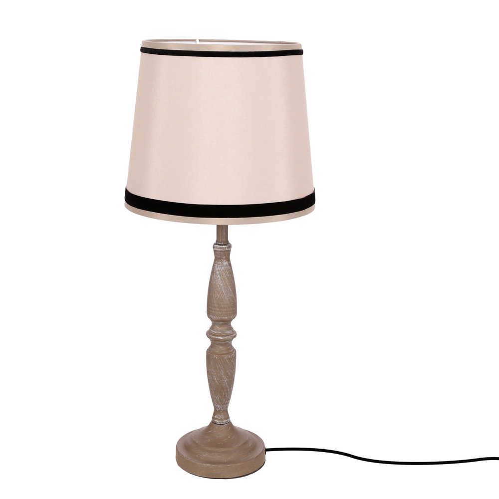 Stolová lampa CARDINALE, výška 58 cm, tmavosivá, tienidlo 1x40 E27, béžová