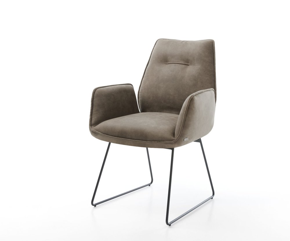 Jedálenská stolička Zoa-Flex taupe vintage tenká základňa čierna