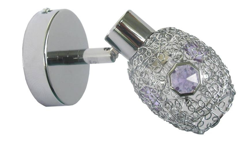 Nástenná lampa zlatá 1X40W G9 fialová chróm