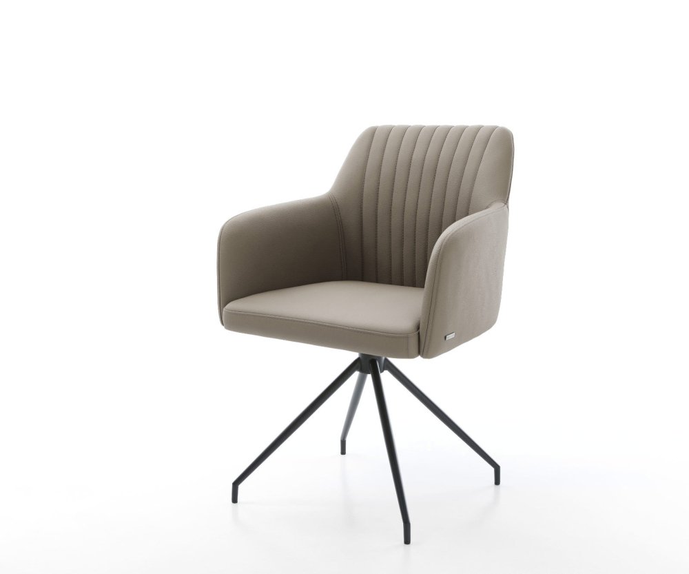 Jedálenská stolička Greg-Flex pravá koža béžová krížová podnož zúžená