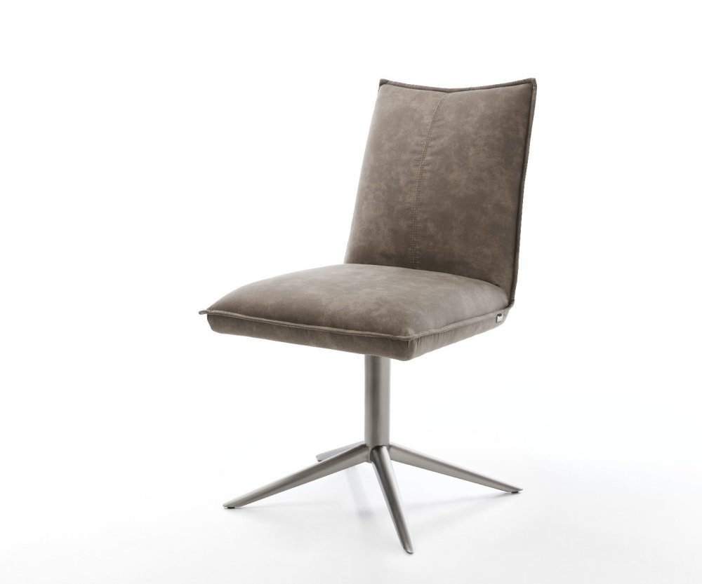 Otočné kreslo Lelio-Flex mikrovlákno taupe vintage základňa grafit