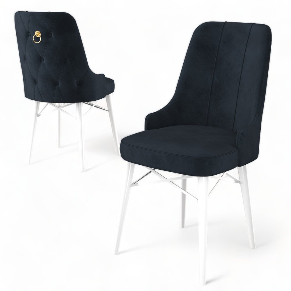 Súprava stoličiek (4 kusy) Pare - Anthracite, White