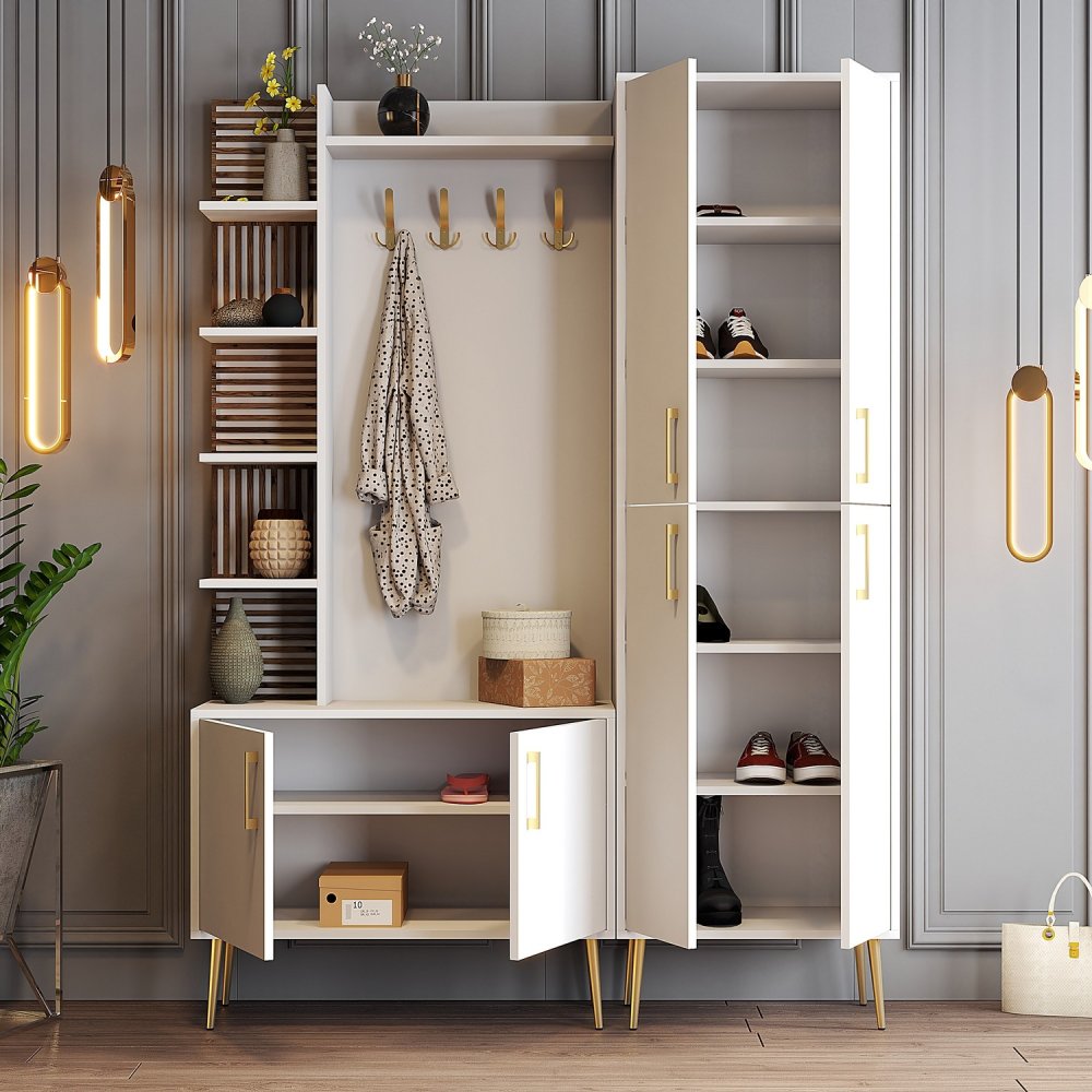 Předsíňová stěna Viyana Da - White, Gold (obrázek 6)