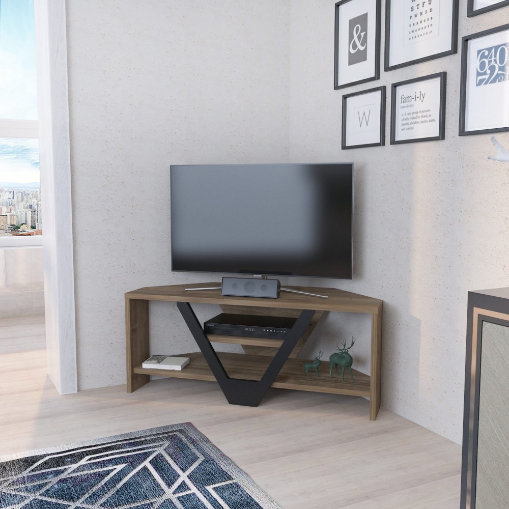 TV stolek Karin - Walnut, Black (obrázek 6)