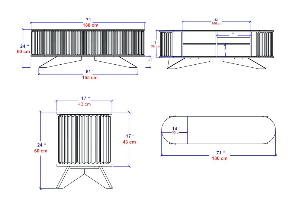 TV stolek Stor - Sapphire, White (obrázek 3)