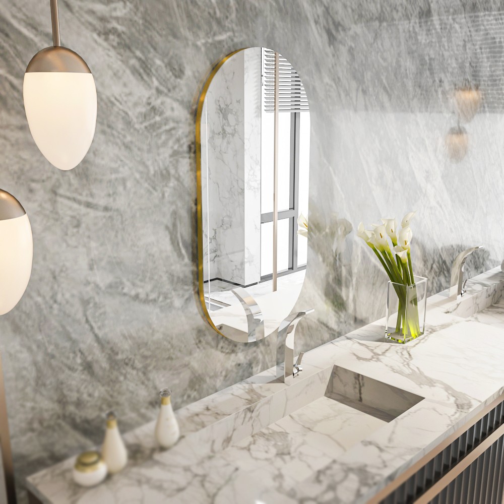 Zrkadlo Riors - Transparent, Gold