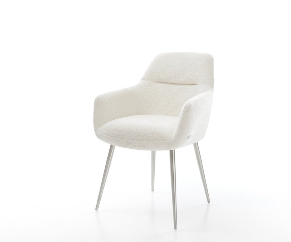 Jedálenská stolička Pejo-Flex bouclé mäkký béžová 4-nohá zúžená