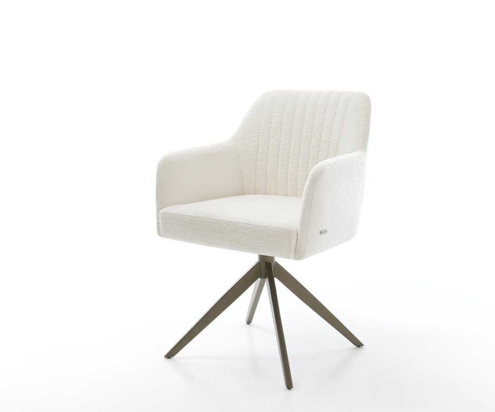 Jedálenská stolička Greg-Flex bouclé mäkký béžová krížová podstava