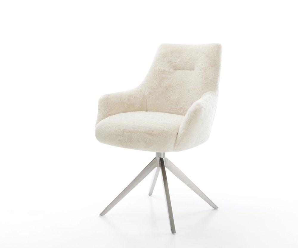 Jedálenská stolička Alja-Flex s opierkami plyšový manšester krémovo