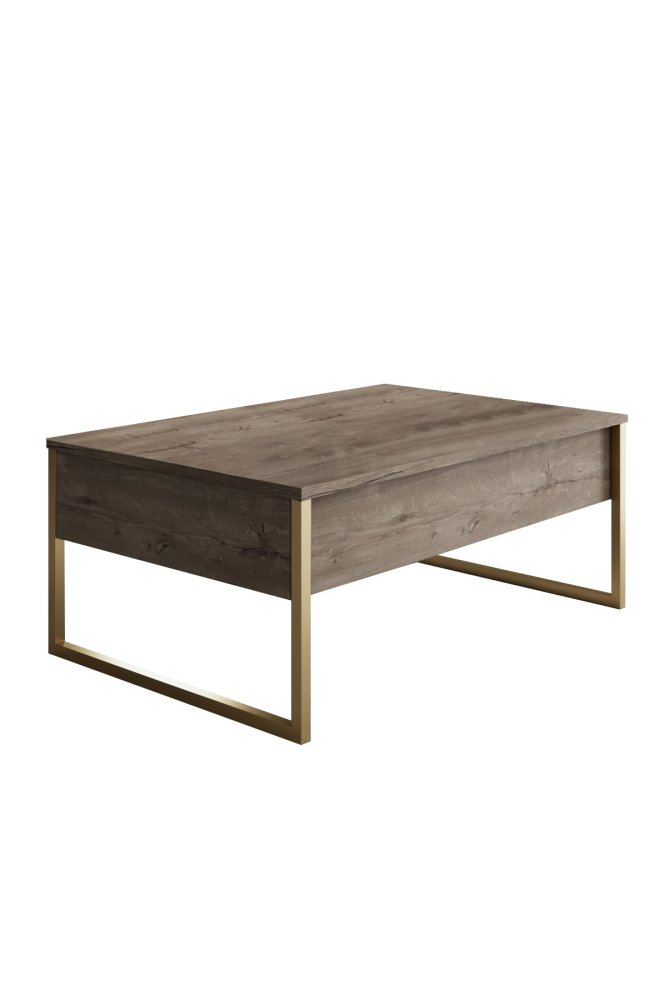 Living Room Furniture Set Luxe - Walnut, Gold (obrázek 4)
