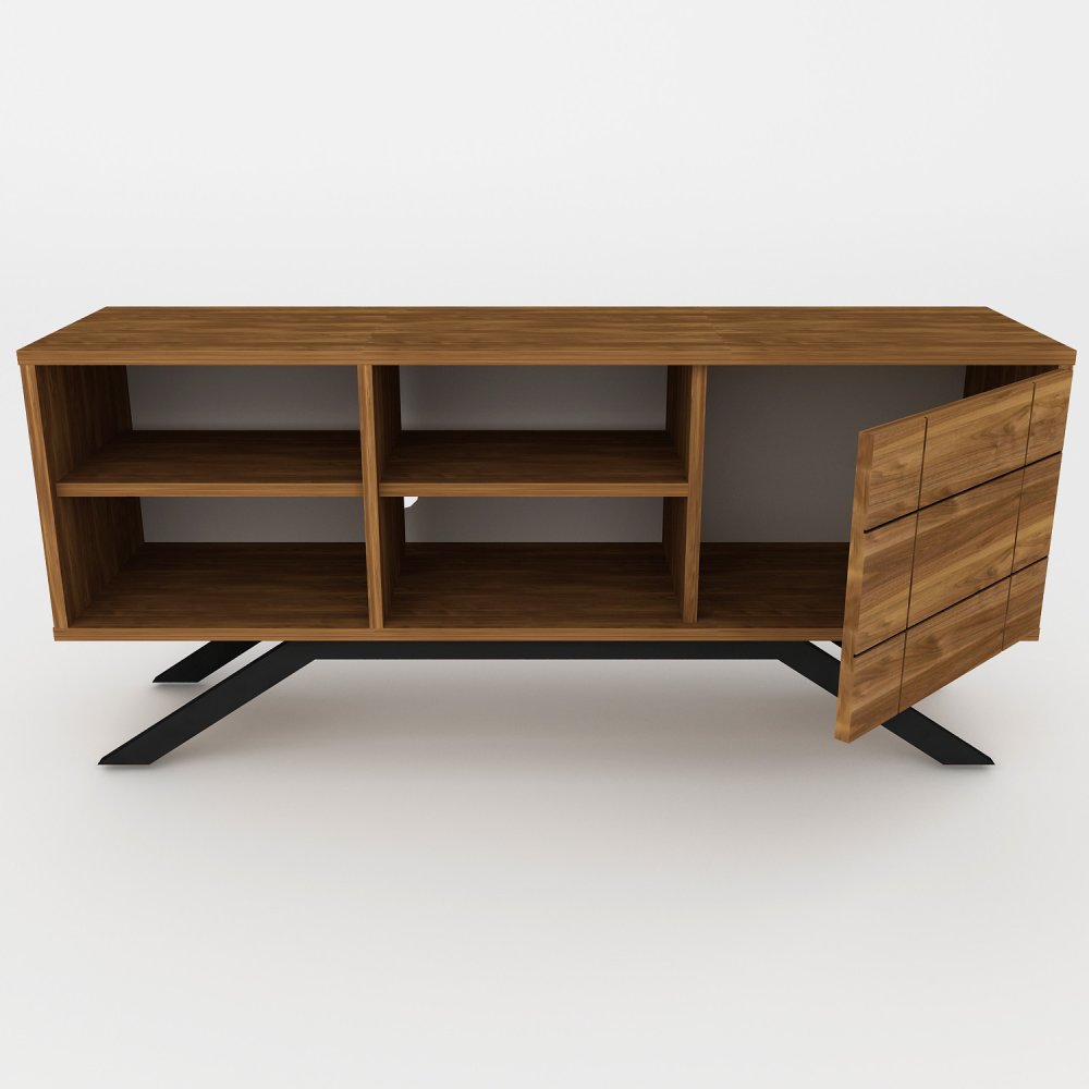 TV stolek North - Black, Walnut (obrázek 4)