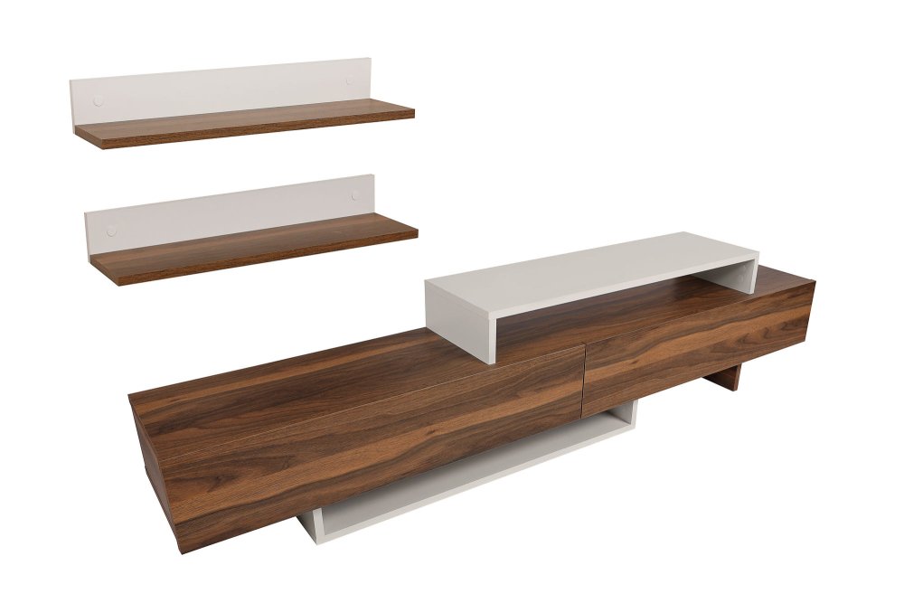 TV stěna / Sestava pod TV Nirvana - Teak, White (obrázek 9)