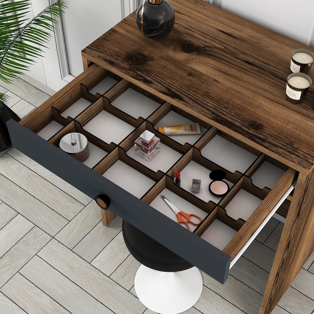 Toaletní stolek Lizbon - Walnut, Anthracite (obrázek 4)