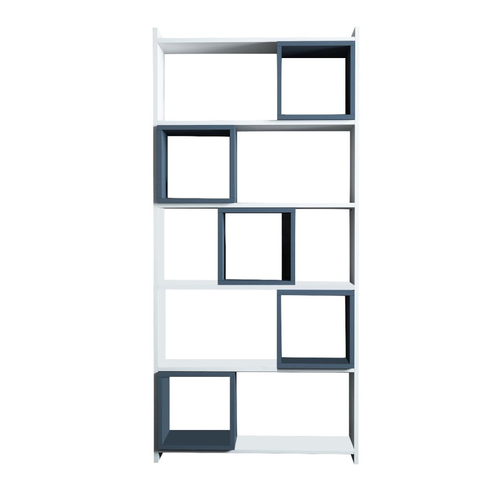 Psací stůl s knihovnou Box - White, Blue (obrázek 3)