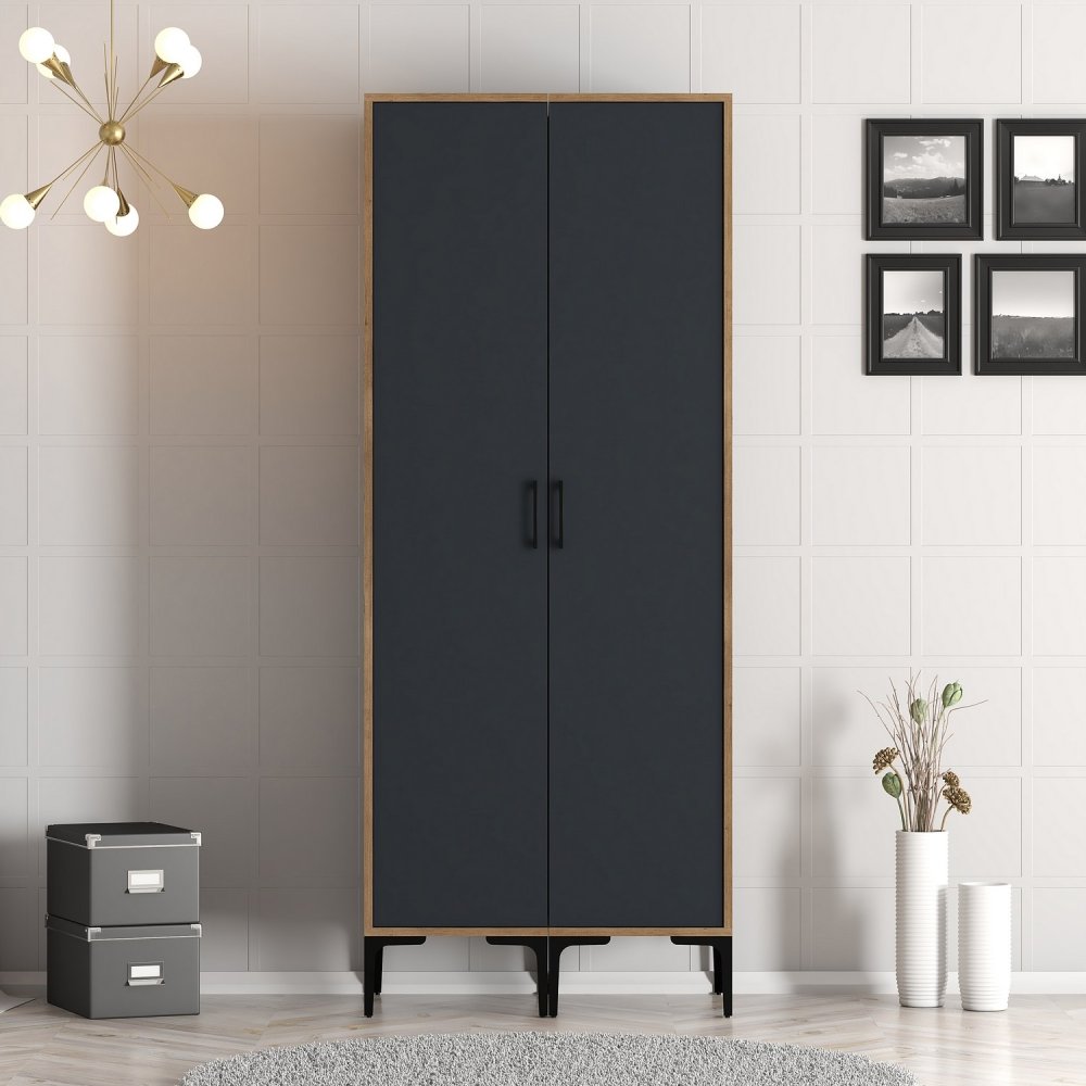 Šatní skříň Kumsal SS - Walnut, Anthracite (obrázek 6)