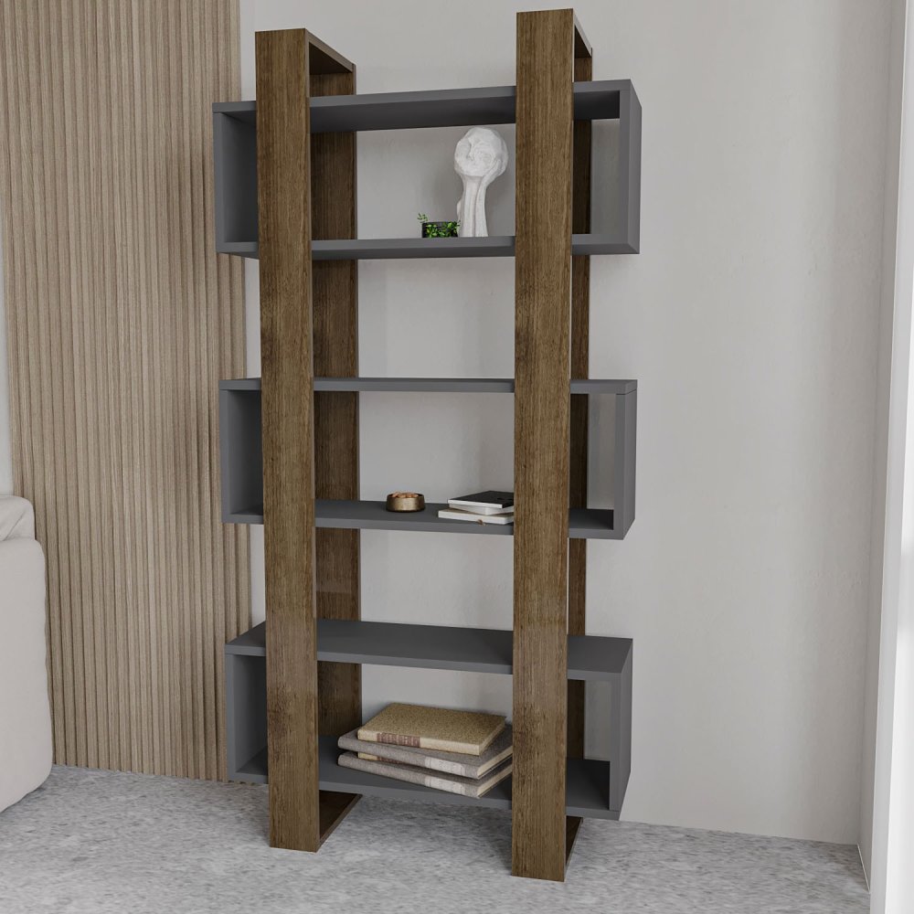 Knihovna Milano - Walnut, Anthracite (obrázek 5)