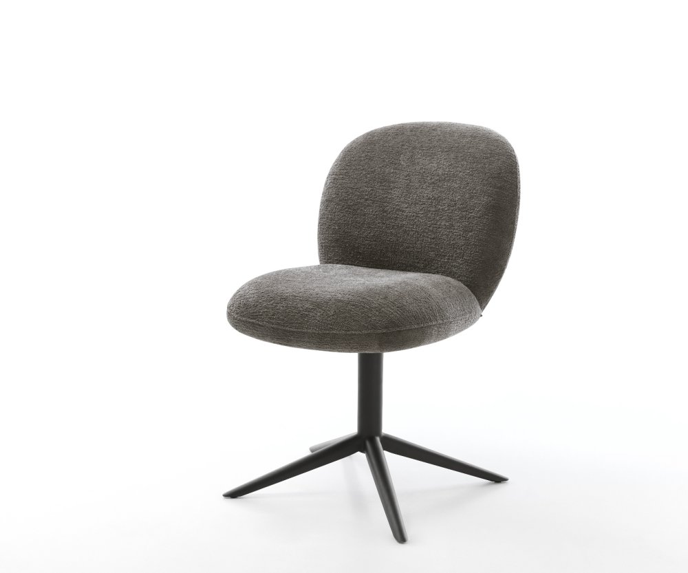 Jedálenská stolička Nube-Flex bouclé mäkký tmavobéžová čierna krížová