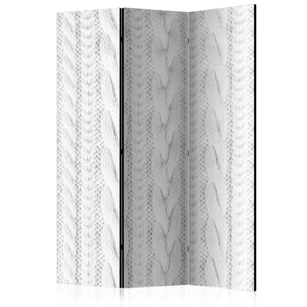 Paraván White Knit Dekorhome 135x172 cm (3-dílný)