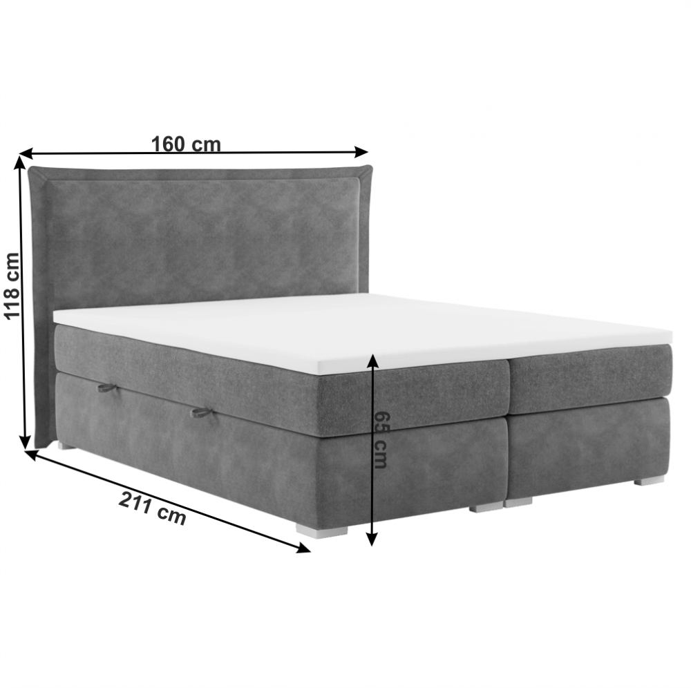 E-shop Boxspringová posteľ MEGAN Tempo Kondela 160 x 200 cm