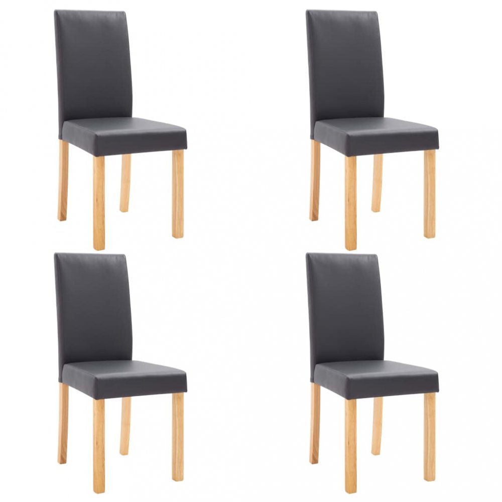 Jedálenská stolička 4 ks umelá koža / drevo Dekorhome Sivá