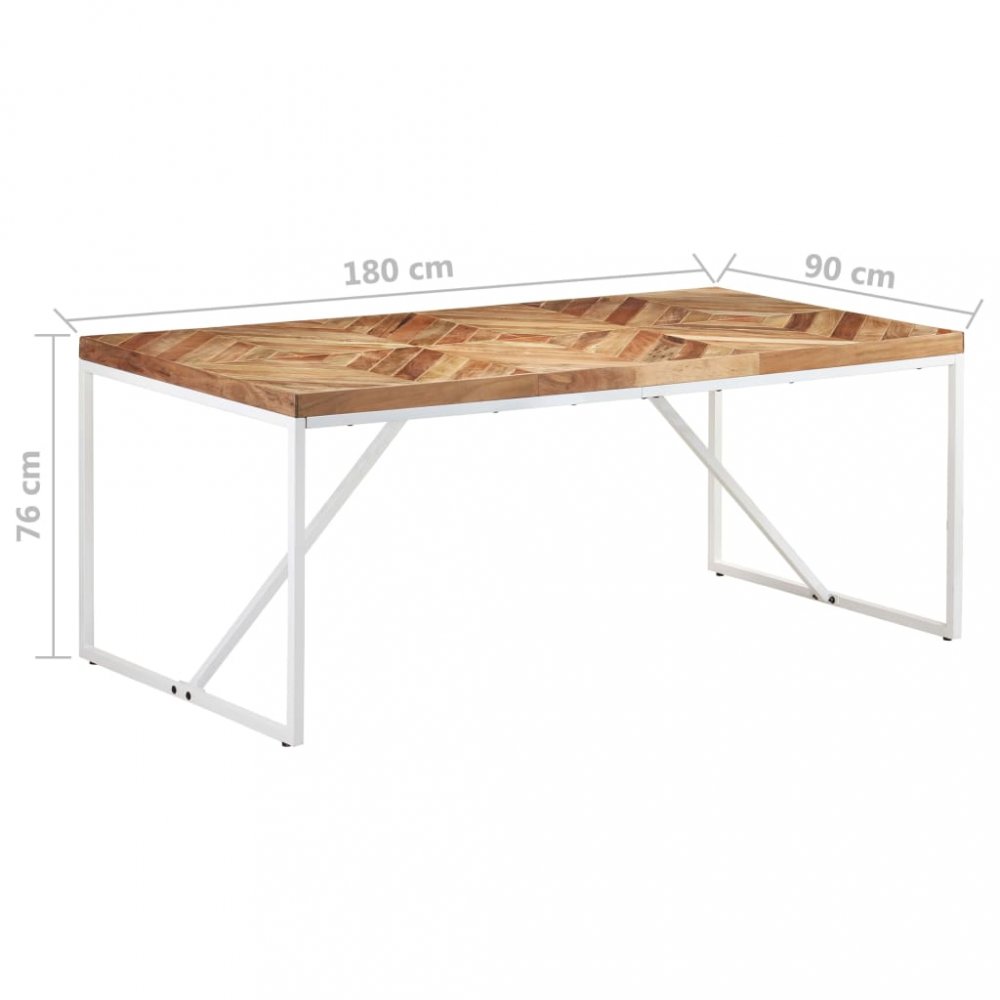 Jídelní stůl hnědá / bílá Dekorhome 180x90x76 cm