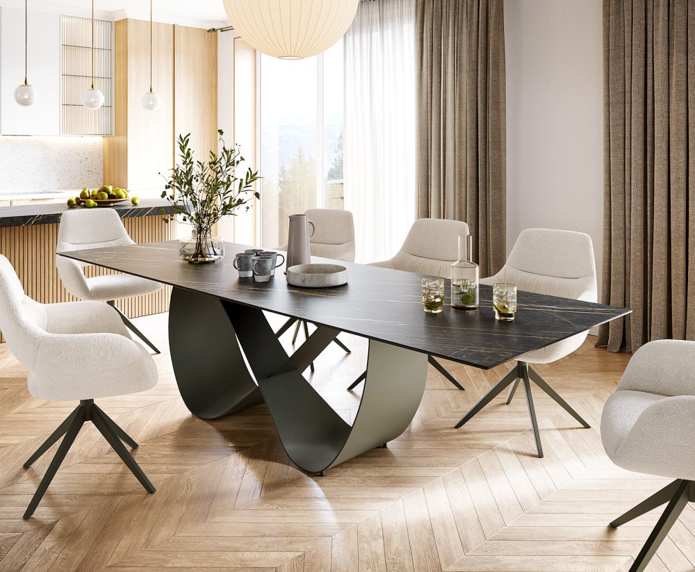 Jedálenský stôl Edge 300x100 Keramický stôl Laminam® Noir Desir Brown