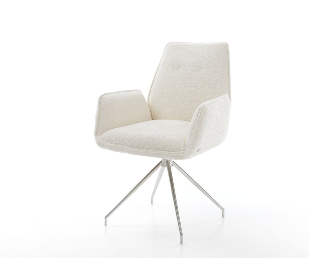 Jedálenská stolička Zoa-Flex bouclé biela krížová podnož zúžená