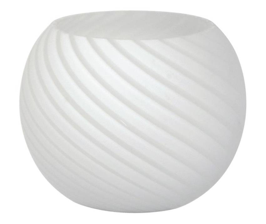 Biele pruhované sklenené tienidlo E14 pre lampu Turno