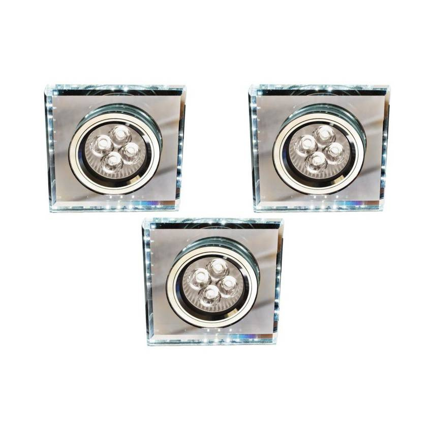 Štvorcové stropné svietidlo + 3 biele LED SS-22