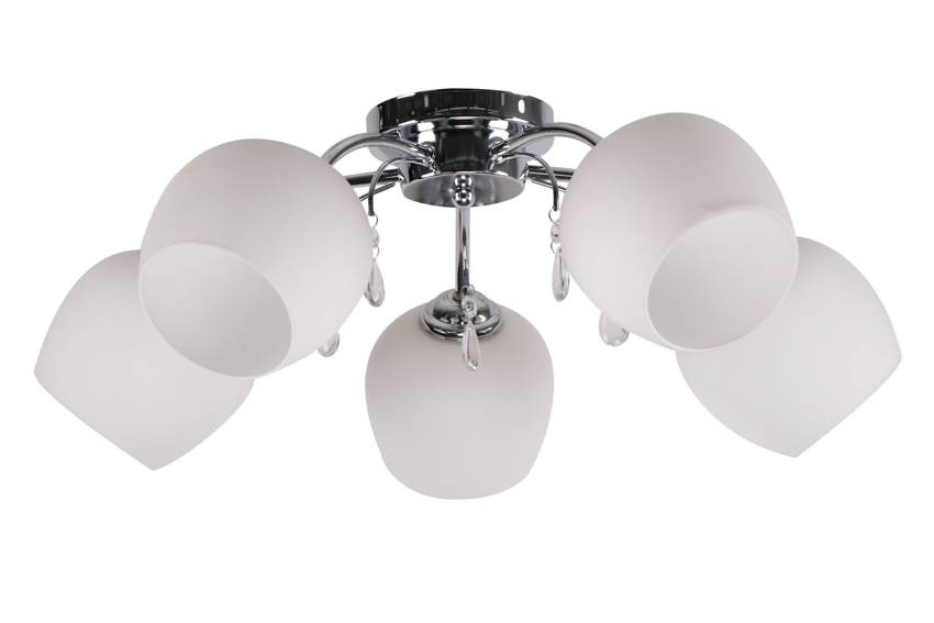 Stropná lampa Zachera 5xE27 biela