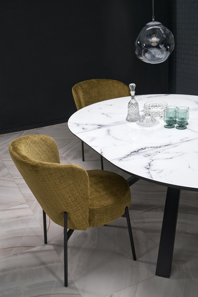 Stùl Vertigo 130/180 Černá Marmur/Černá Obrázek