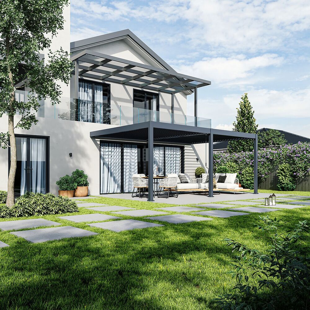 Bioklimatická pergola INTRO DUO 6x4 m k stene Rojaplast