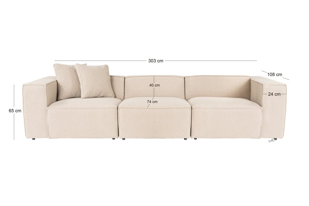Trojmístná pohovka Lora 3 Seater - Peach (obrázek 3)