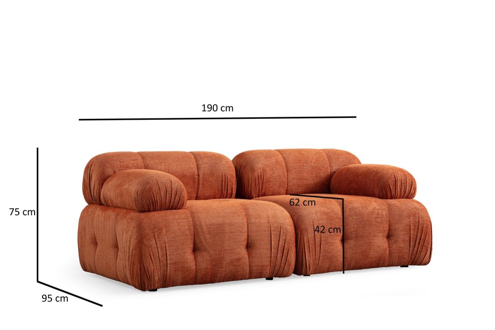 Rohová sedací souprava Petite 2 - Orange (obrázek 3)