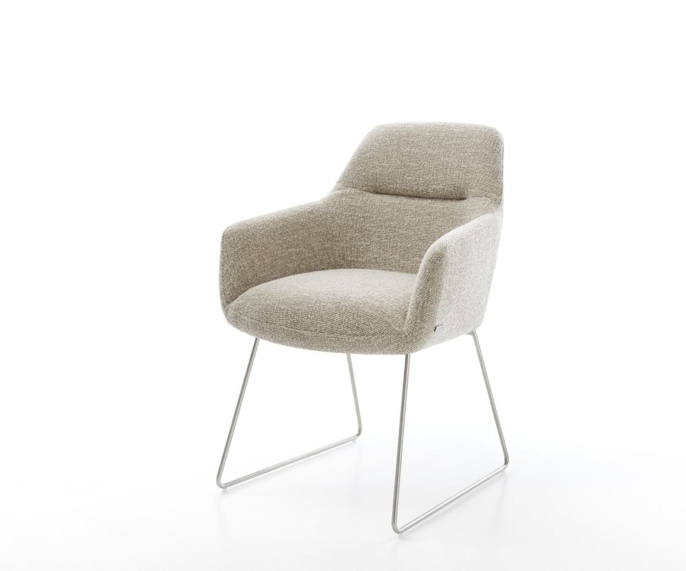 Jedálenská stolička Pejo-Flex tkanina mäkký béžová tenká podstava