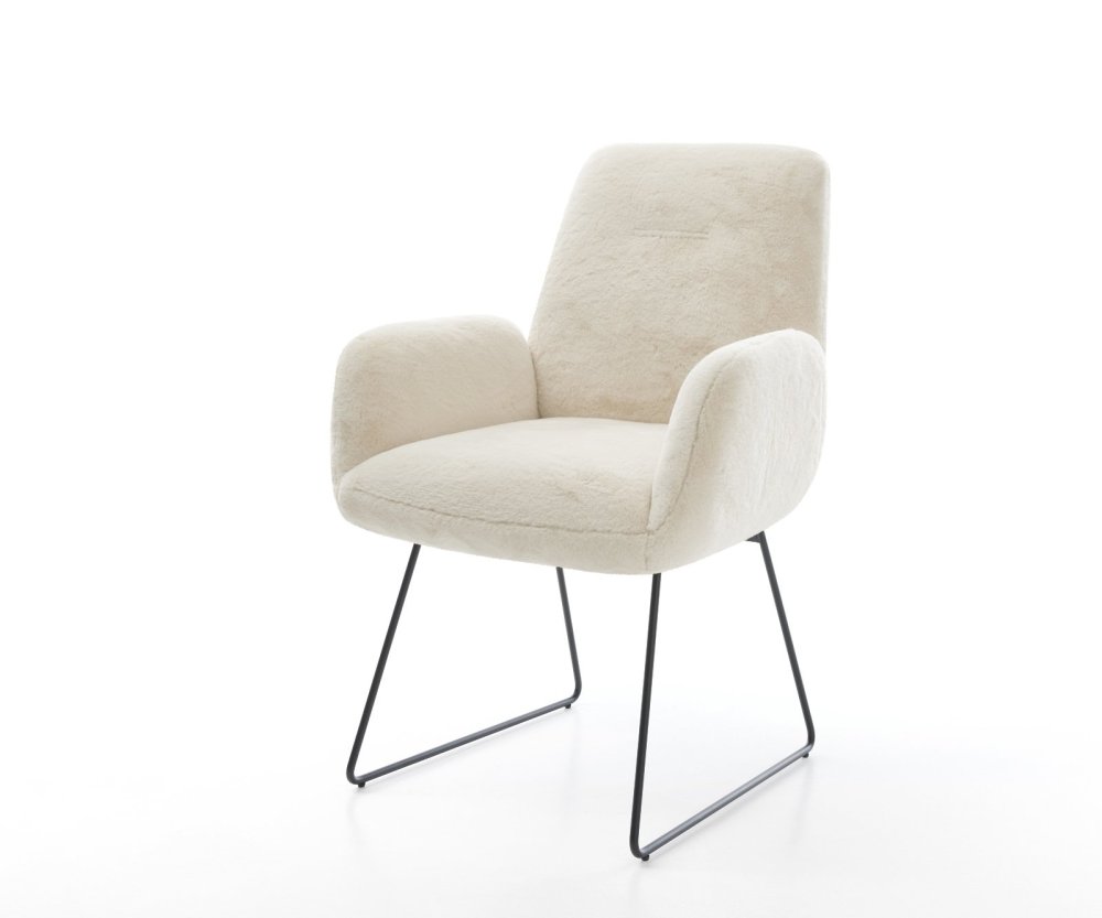 Jedálenská stolička Zoa-Flex plyšový manšester krémovo biela tenká