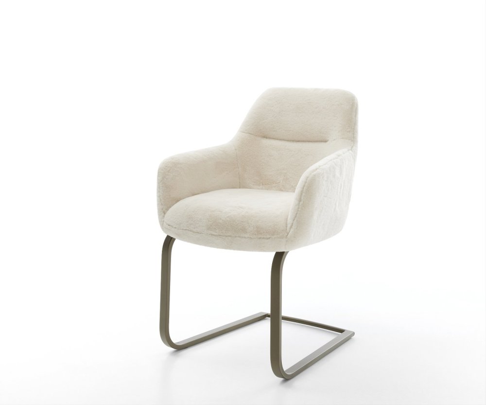 Jedálenská stolička Pejo-Flex plyšový manšester krémovo biela