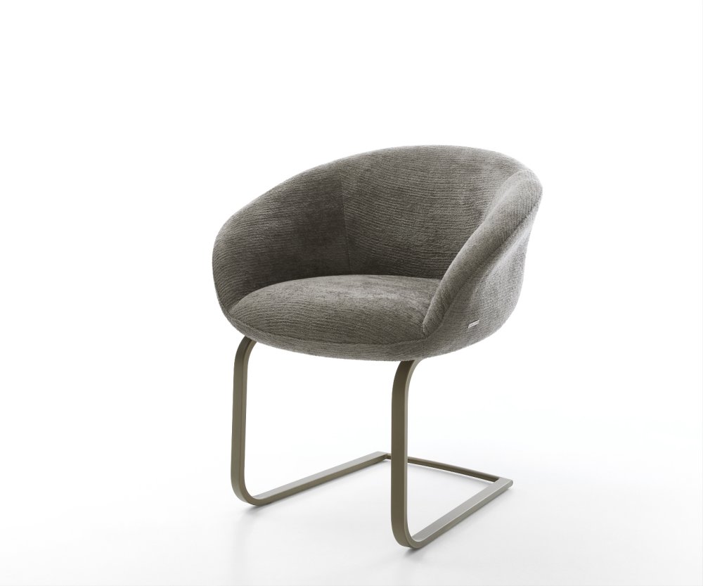 Jedálenská stolička Vinka-Flex s opierkami bouclé mäkký tmavobéžová