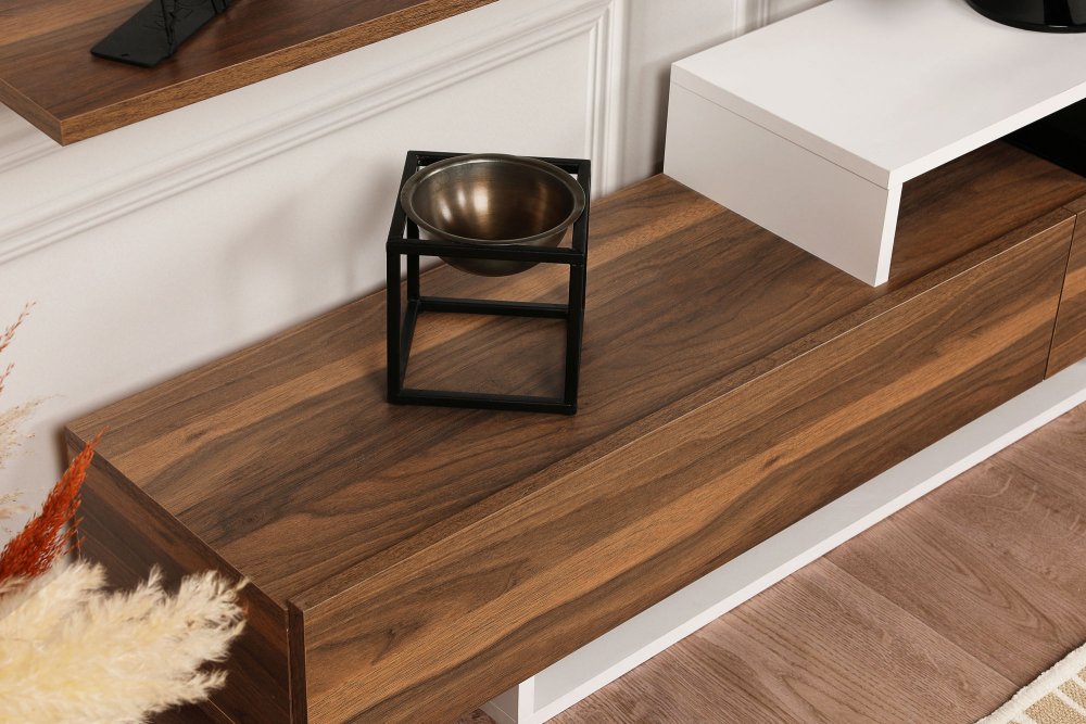 TV stěna / Sestava pod TV Nirvana - Teak, White (obrázek 12)