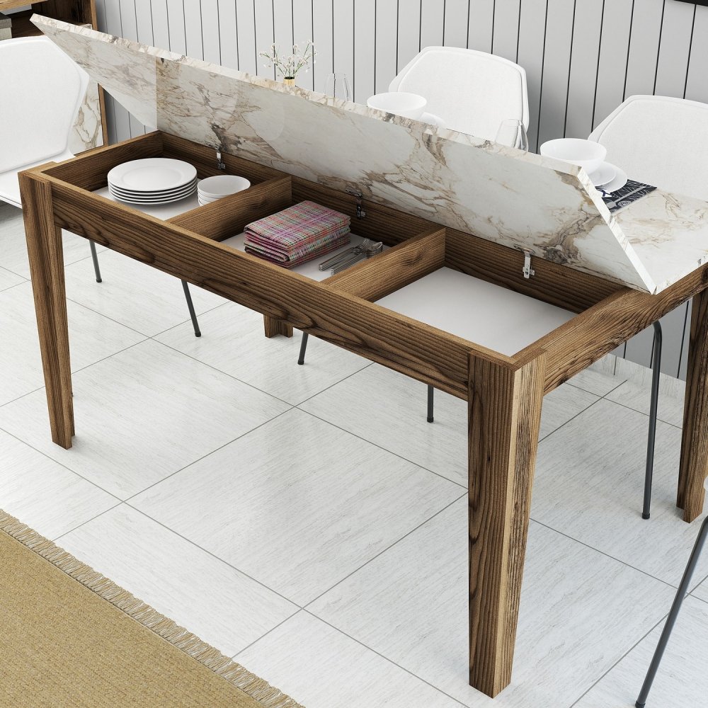 Jídelní stůl Milan 515 - Walnut, White (obrázek 4)