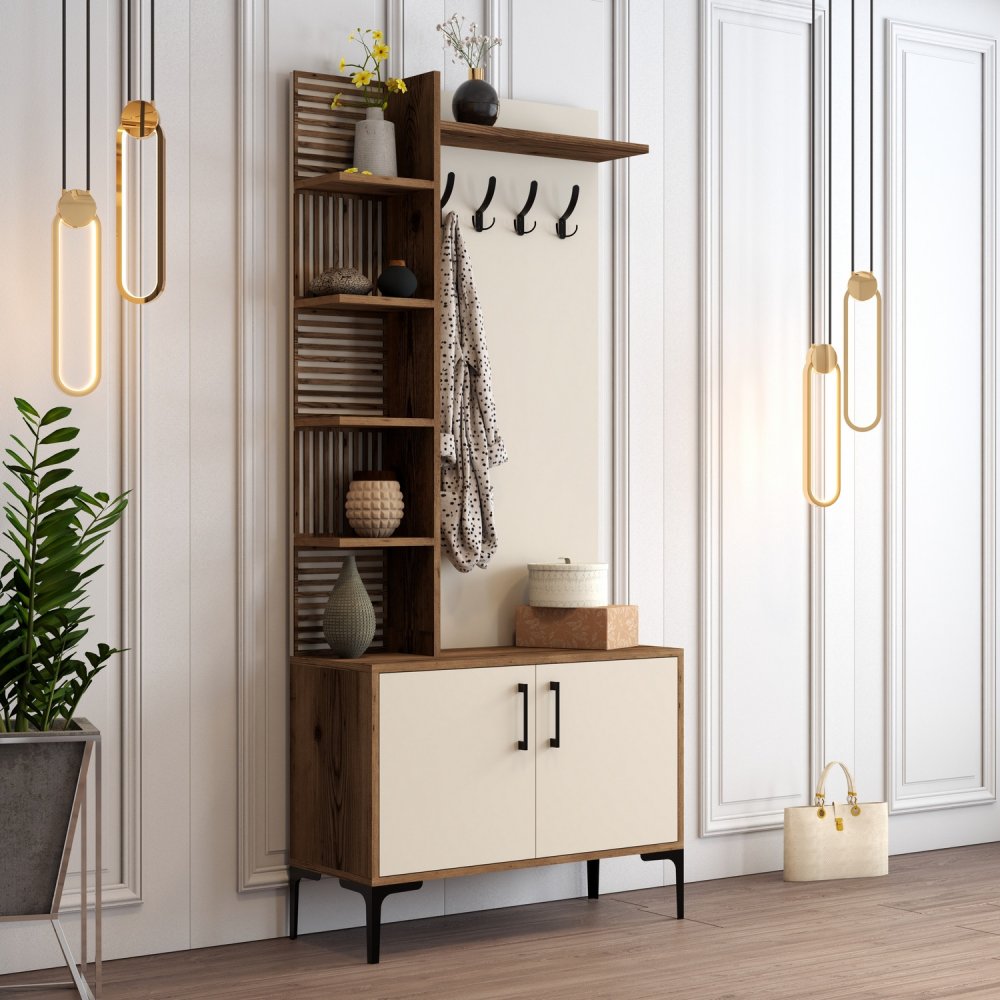 Predsieňová stena Viyana D - Walnut, Cream