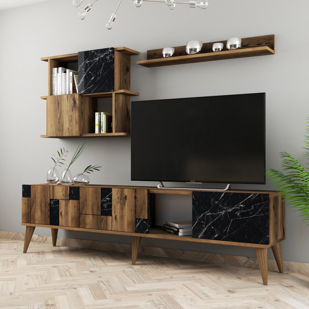TV stěna / Sestava pod TV Madrid - Black (obrázek 5)