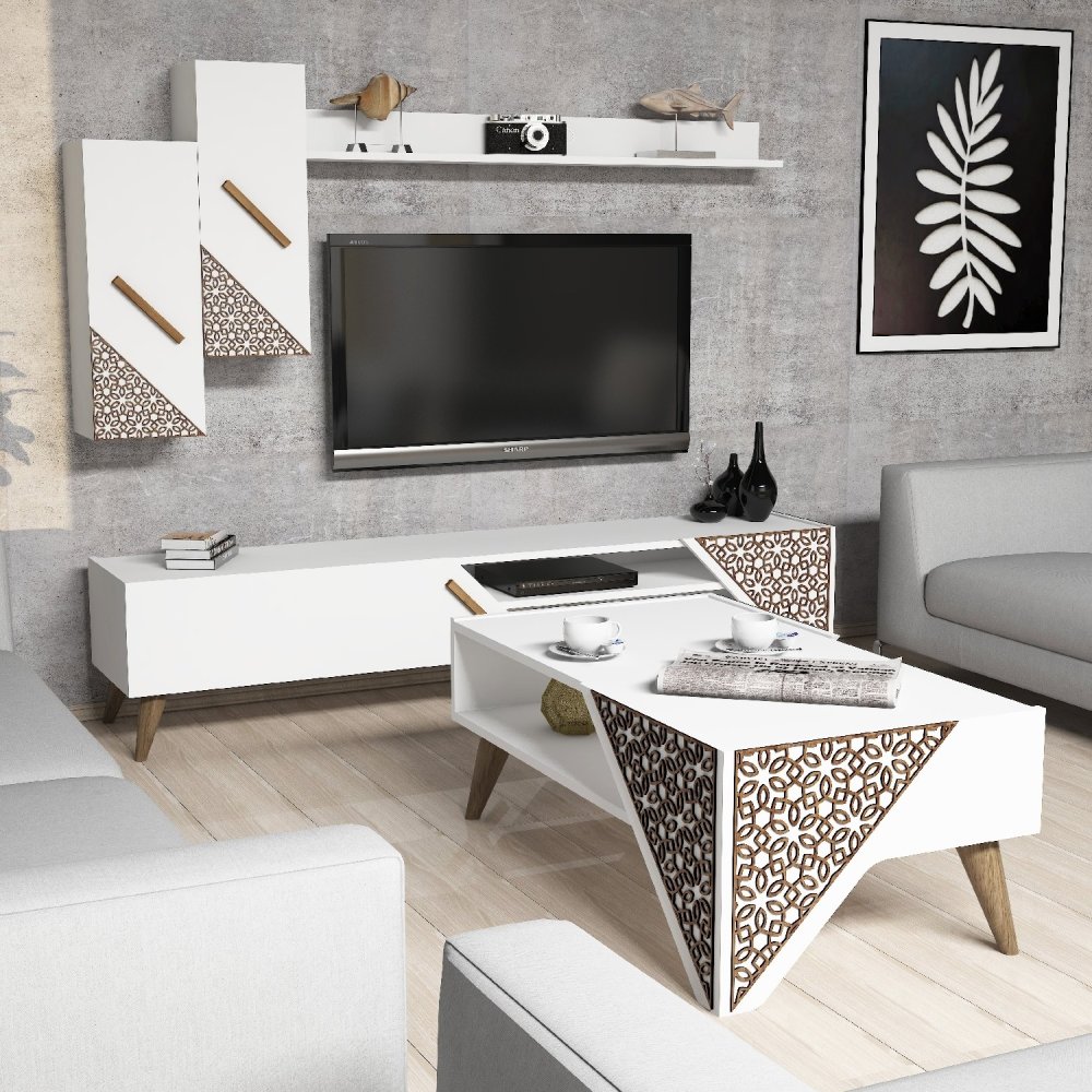 Living Room Furniture Set Beril - White (obrázek 4)
