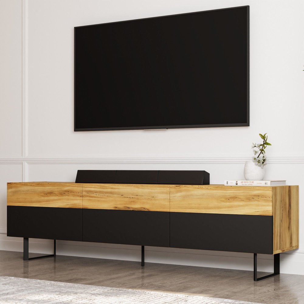 TV stolík Sign - Black, Oak