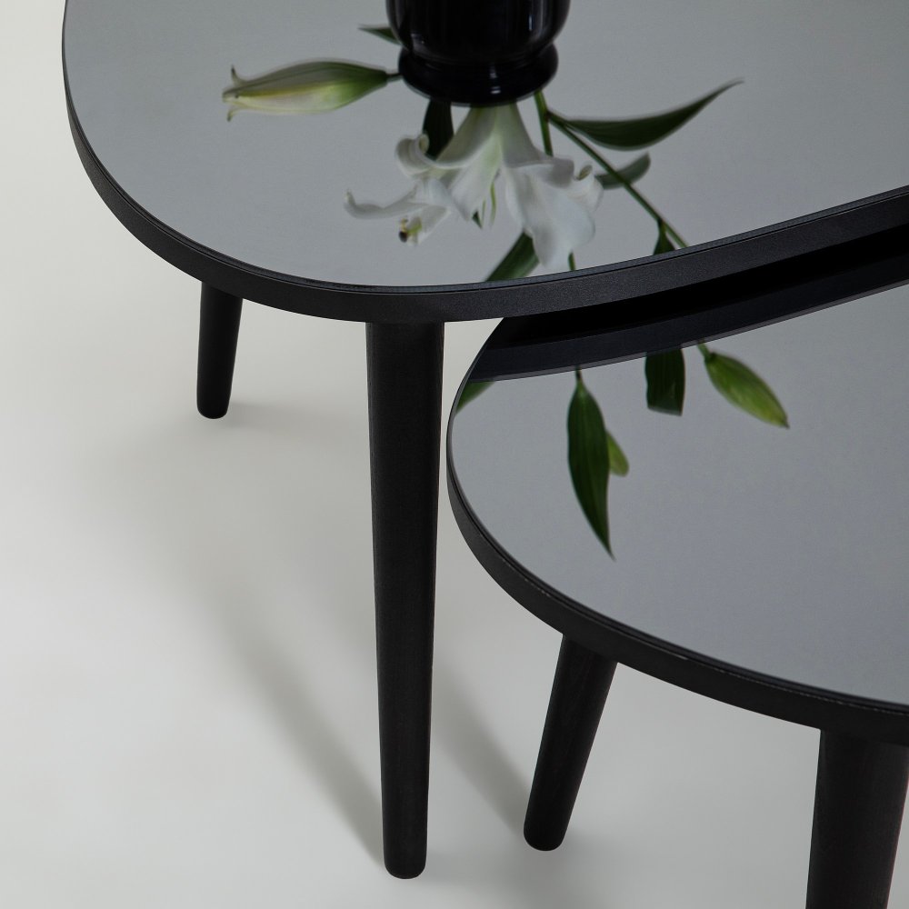 Sada odkládacích stolků (2 kusy) Gusto Set- Black, Fume (obrázek 4)