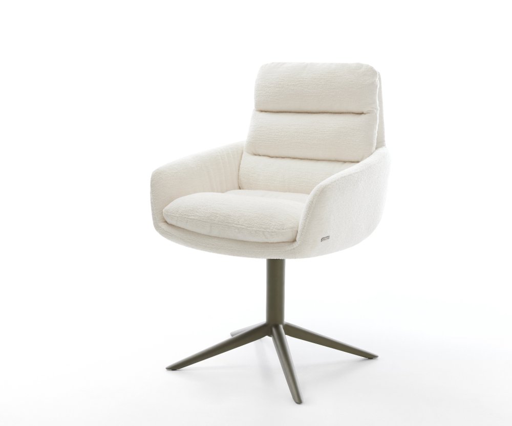 Jedálenská stolička Abelia-Flex s opierkami bouclé mäkký béžová