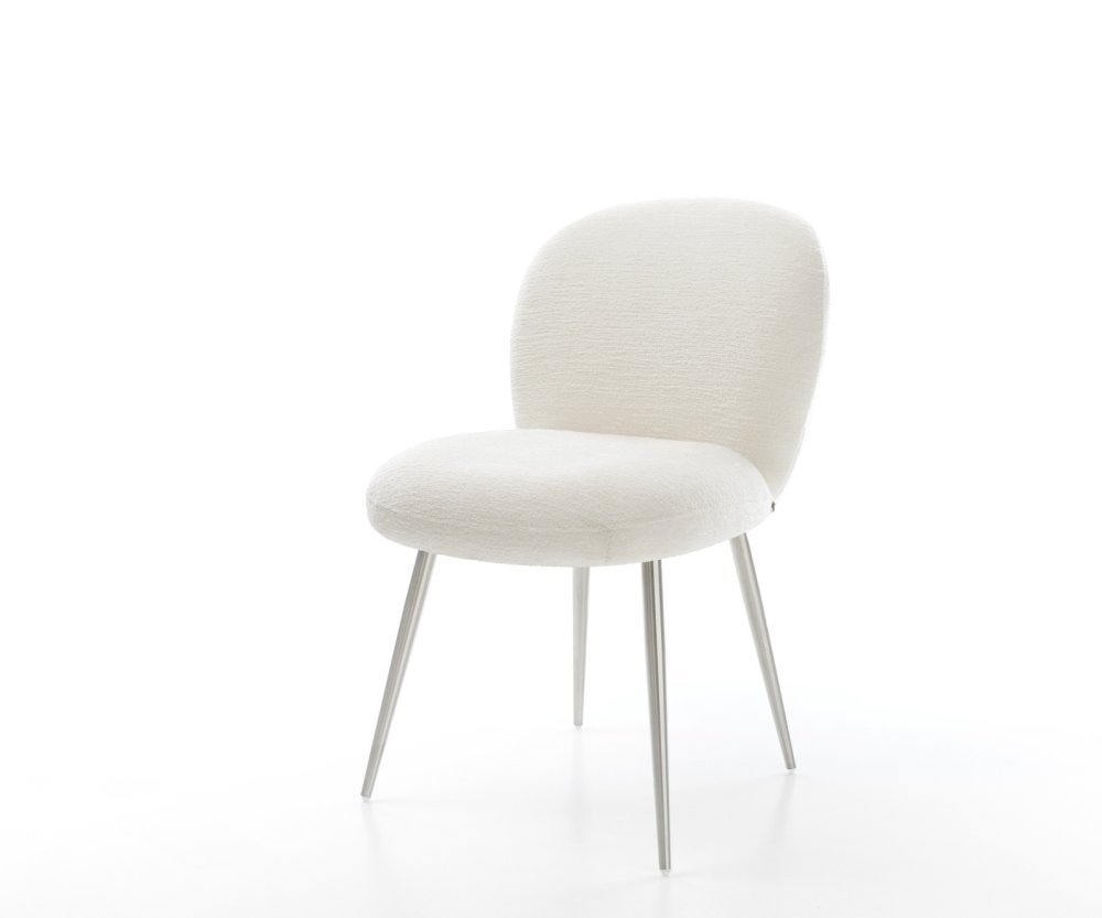 Jedálenská stolička Nube-Flex bouclé mäkký béžová 4-nohá zúžená