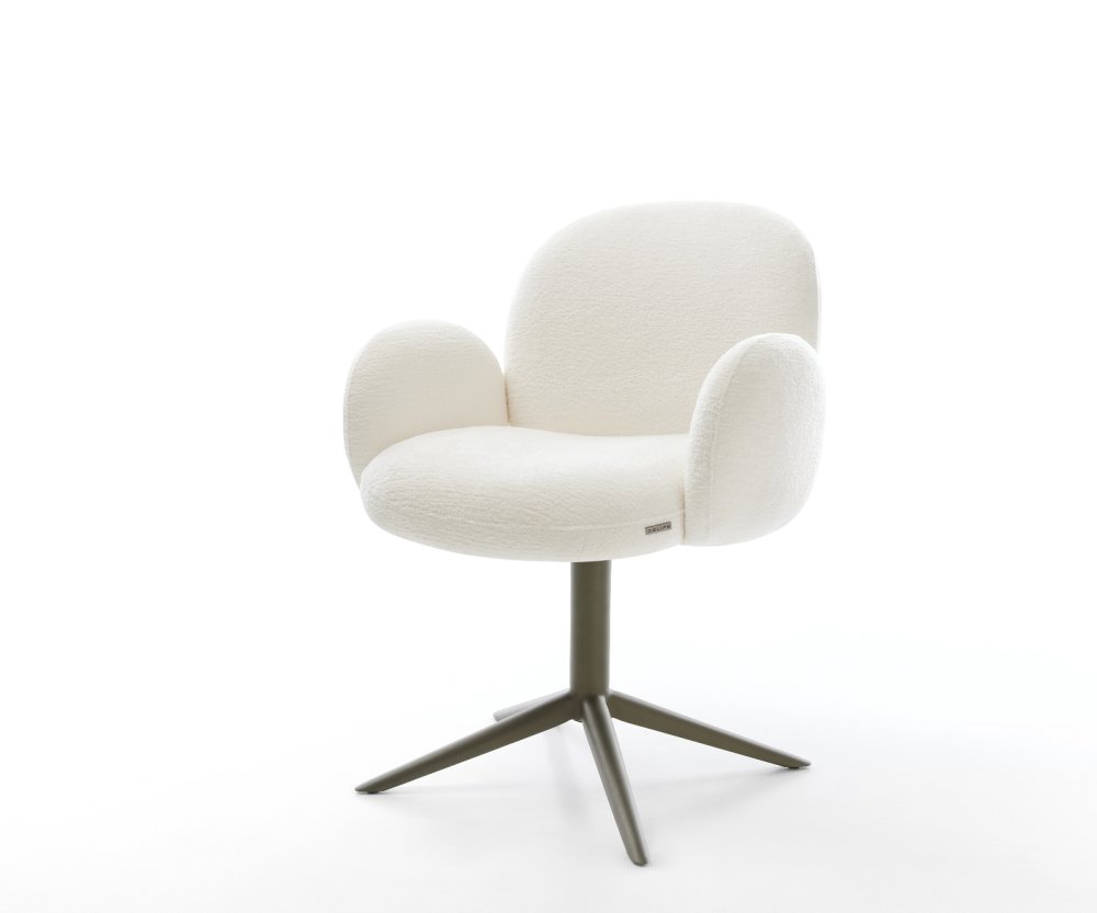 Jedálenská stolička Nube-Flex s opierkami bouclé mäkký béžová podstava