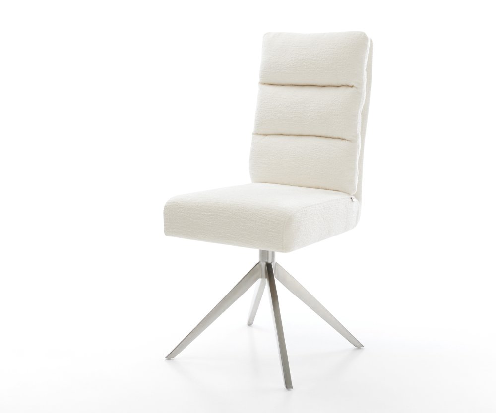 Jedálenská stolička Pela-Flex bouclé mäkký béžová krížová podstava